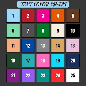 The image is a color chart with a grid of squares, each containing a different color. The colors are arranged in a specific order, starting from the top left and moving to the right and then down. The chart is designed to visually represent the relationship between the colors and their corresponding numbers.
