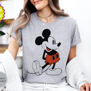Disney Mickey & Friends Mickey Mouse Vintage Portrait T-Shirt, Mickey Mouse Classic Pose Shirt, WDW Disneyland Family Matching Shirts