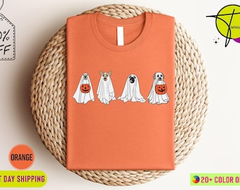Сute Ghost Dog Shirt, Ghost T-shirt, Dog Lovers Halloween Gift, Halloween Dog Shirt, Spooky Season, Womens Halloween Shirt, Halloween Shirt
