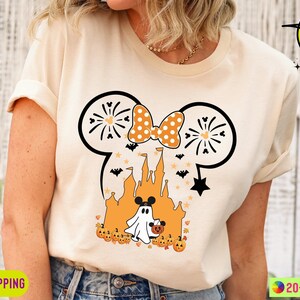 Disneyland Halloween Castle Shirt, Mickey Ghost Shirt, Minnie Halloween Shirt, Halloween Party Shirt, Spooky Season Shirt, Disney Halloween