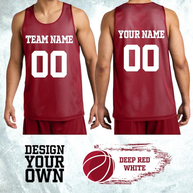Custom Reversible Mesh Jersey Tank, Reversible Basketball Mesh Jerseys, Personalized Team Jersey Tank, Custom Name and Number Jersey Tank