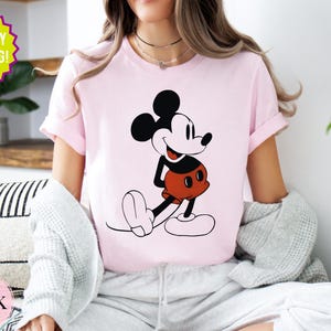 Disney Mickey Mouse Vintage Portrait T-Shirt, Mickey Mouse Classic Pose Shirt, Disneyland Family Matching Shirts, Disney Mickey Mouse Shirt image 3