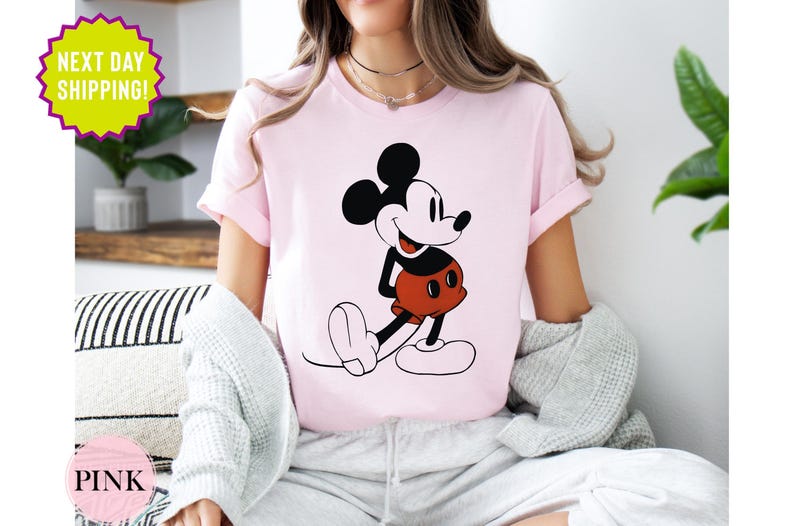 Disney Mickey Mouse Vintage Portrait T-Shirt, Mickey Mouse Classic Pose Shirt, Disneyland Family Matching Shirts, Disney Mickey Mouse Shirt image 3