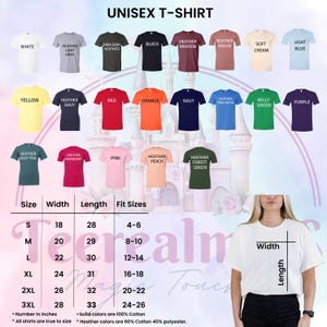 a woman standing in front of a castle wearing a t - shirt