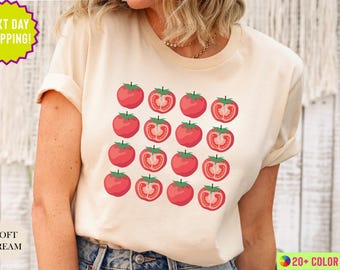 Tomato Shirt, Graphic Tee, Vegetable Screen Print Shirt, Clothing Foodie Gardening Gift, Vegetable T shirt, Garden Shirt, Gardening Gift