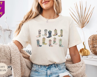 Cowgirl Boots Shirt, Country Concert Tee, Cowgirl Boots Tee, Western Graphic Tee for Women, Cute Country Shirts, Cowgirl Shirt,Western Shirt
