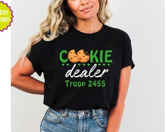 Cookie Dealer Shirt,Custom Cookie Dealer Troop Number Shirt,Camping Shirt,Family Camping Tee,Troop Shirt,Girls Camping Group Tee,Girls Shirt