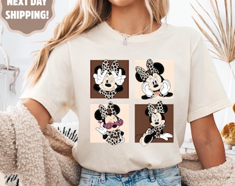 Leopard Print Minnie Mouse Shirt, Disney Safari Shirt,Cute Disney Mom Shirt,Leopard Women Shirt,Disney Family Vacation Shirts,Animal Kingdom