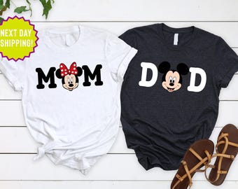 Disney Trip Shirt, Mickey Minnie Shirt, Mama Gift, Dad Gift Tees,Minnie Mom Mickey Dad Tee Shirt,Mickey Mouse Dad Shirt,Minnie Mouse Mom Tee