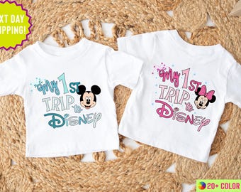 Mickey and Friends My First Disney Trip Shirt, Family Vacation Shirt, My 1st Trip to Disney Kids Tees, Mickey Minnie Mouse, Vacay Mode Shirt