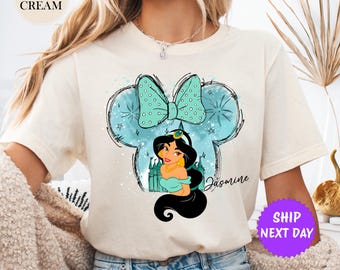 Disney Jasmine Shirt, Jasmine Trip Shirt, Princess Jasmine, Disney Castle Watercolor, Princess Matching, Disney Matching, Minnie Ears Shirt