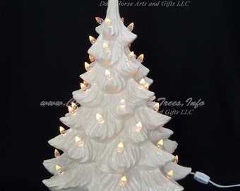 White Christmas Ceramic Christmas Tree 19 inches