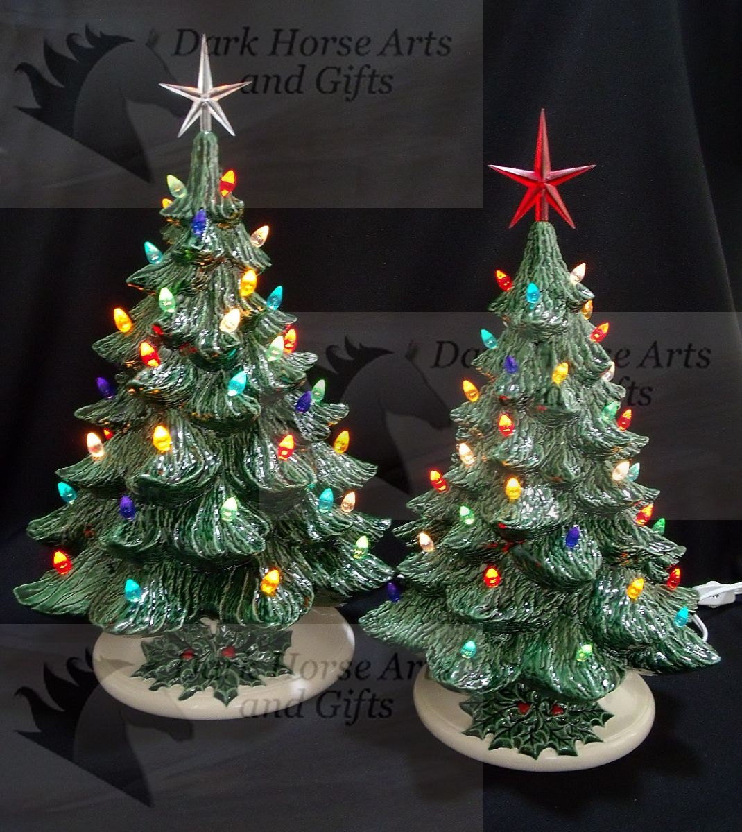 Old Fashioned Ceramic Christmas Tree 16 and 19 Inch Collection Etsy