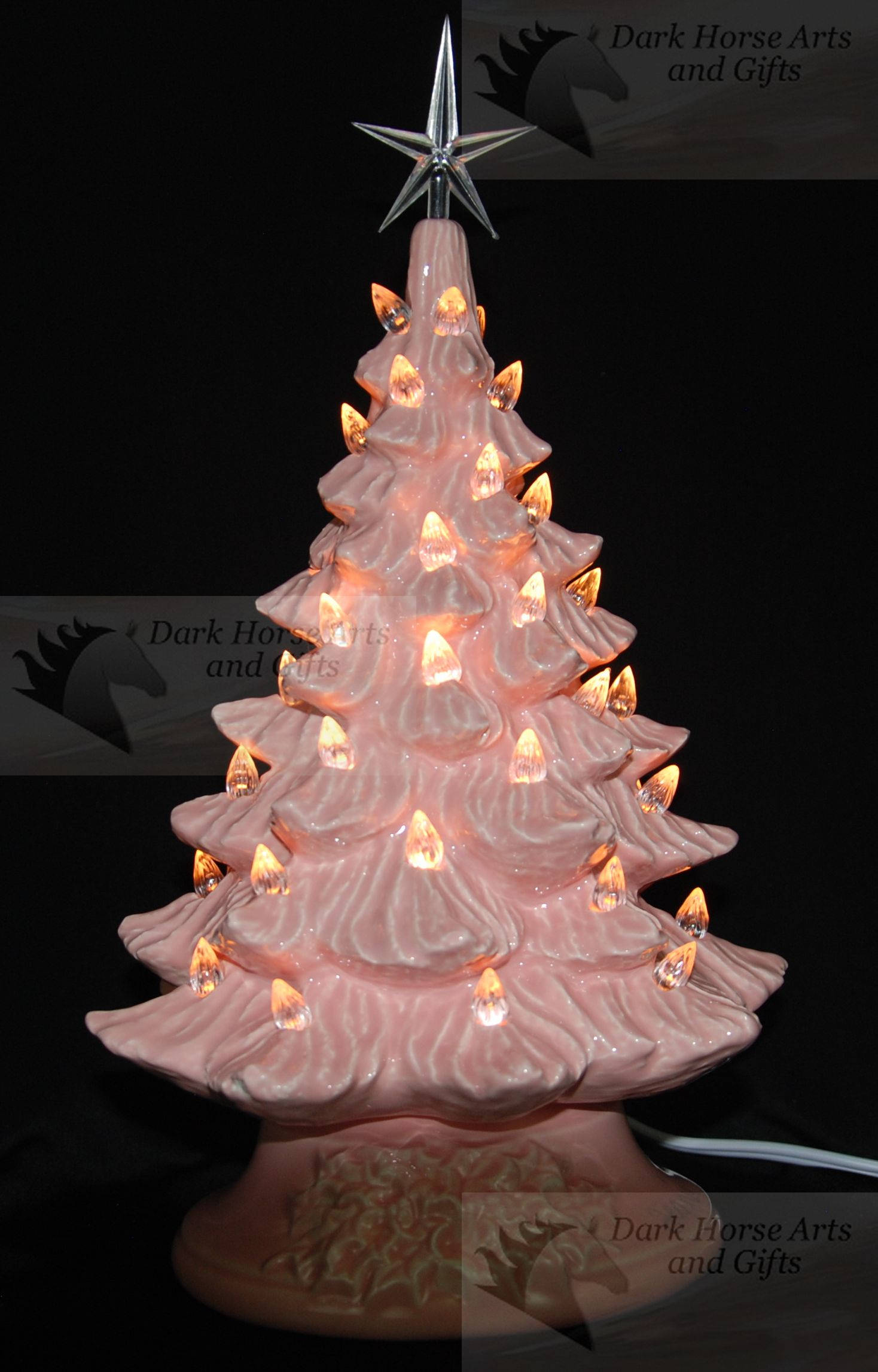Pink Ceramic Christmas Tree 11 inch Etsy