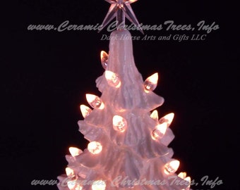 White Christmas Ceramic Christmas Tree 11 Inch