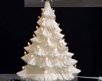 White Christmas Ceramic Christmas Tree 16 Inches