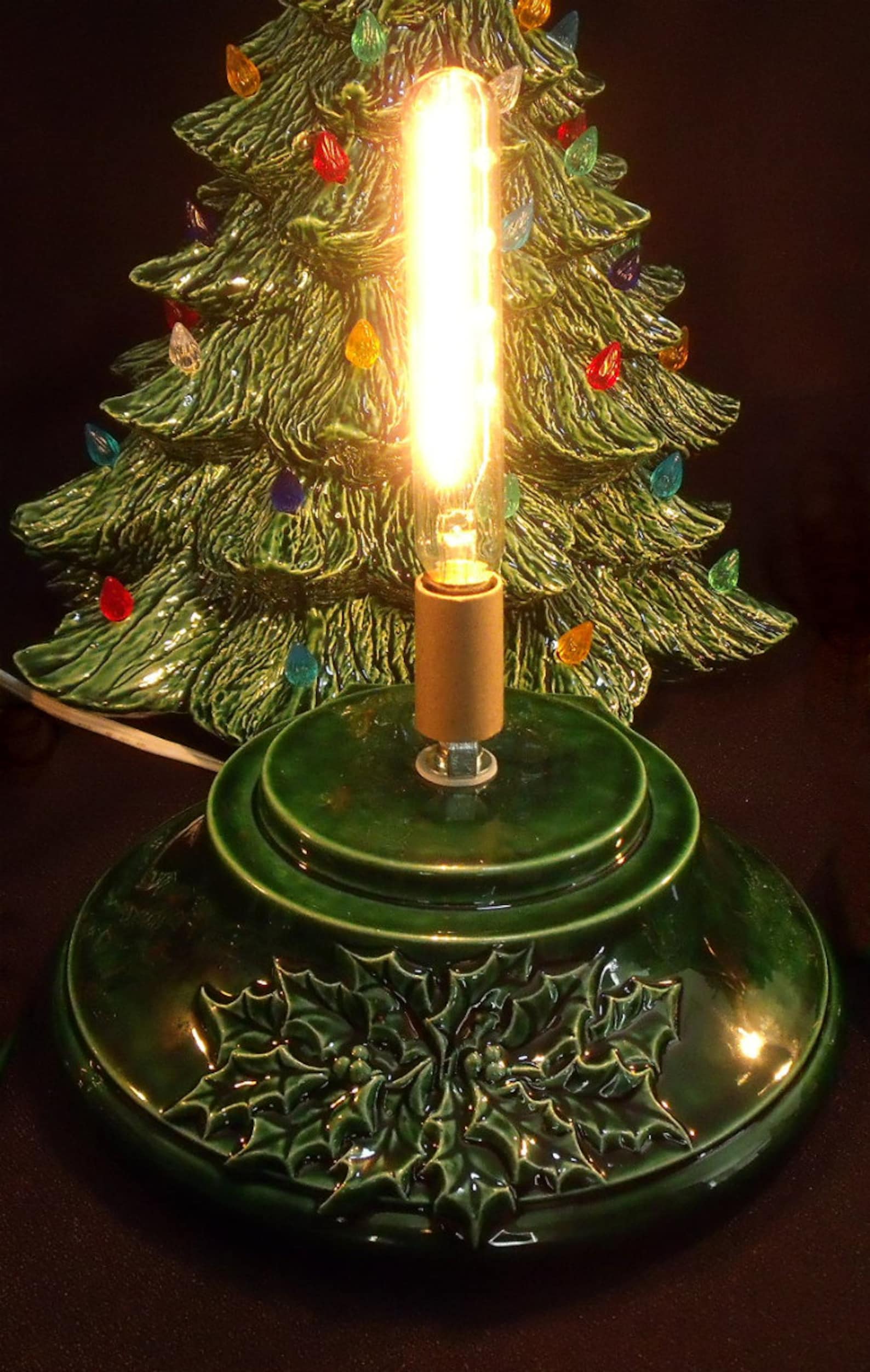 Ceramic Christmas Tree With Lights And Music Box 