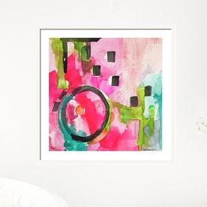 Pink Abstract Art Print of Watercolor Painting Wall Art Large Home Decor