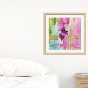 Pink Abstract Watercolor Art Print, Nursery Wall Decor