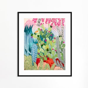 Cactus Garden Art Print-Wall Art-Cacti-Desert-Colorful-Modern-Illustration image 3