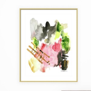 Rose All Day Abstract Art Watercolor Print of Watercolor Painting, Contemporary Art, Art Prints image 1