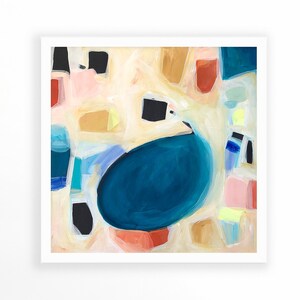 Teal Abstract Painting Art Print-Diverses tailles image 2