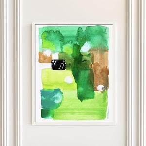 Green Watercolor Painting-Abstract Art Print-Home Decor-Modern Art