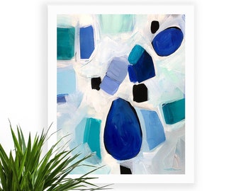 Blue Abstract Art Print of Acrylic Painting-Modern Art-Nursery Art-Various Sizes Available