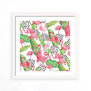 Flamingo Art Print of Watercolor Painting