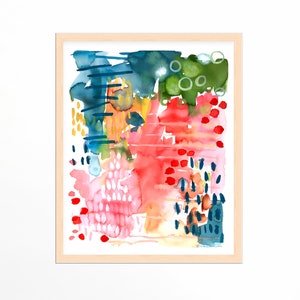 Lush Abstract Art Print of Gouache and Watercolor Painting-Wall Art-Various Sizes-Modern Art