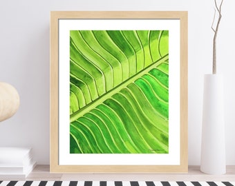 Tropical Leaf Art Print-Palm Tree Art-Wall Art-Wall Decor-Tropical Decor-Nature-Green-Plant-Contemporary