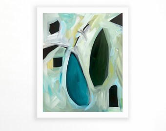 Green Abstract Painting Art Print of Acrylic Painting-Various Sizes Available