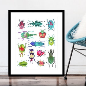 Bugs Print-Bug Art-Beetle Print-Kids Room Decor-Gifts for Him-Bug Art-Bugs-Insects