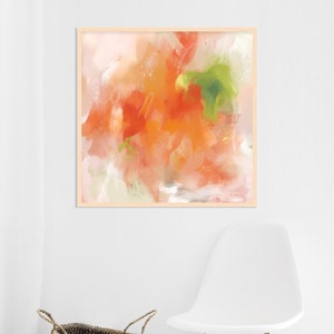 Orange and Green Abstract Art Print, Abstract Painting, Abstract Print on Canvas, Large Abstract Painting. 12x12-24x24