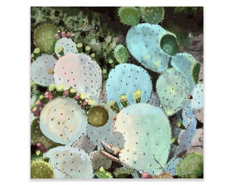 Cactus Garden Art Print-Cactus Painting-Canvas Art-Huntington Garden Cactus