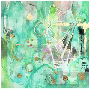 Green Abstract Watercolor Painting Art Print Wall Art Wall Decor Home Decor