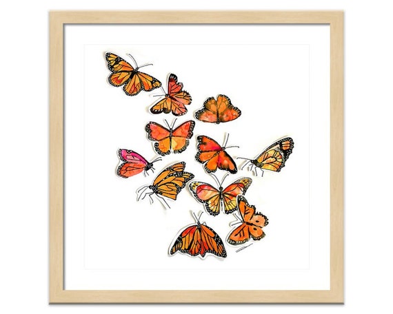 Monarch Butterfly Art Print Butterfly Home Decor Insect Wall Art