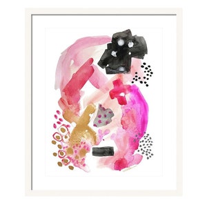 Pink Druck Abstrakte Aquarell Malerei-Verschiedene Größen