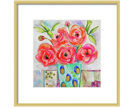 Pink Floral Watercolor Flowers Art Print Artwork Wall Art Home Decor - Etsy