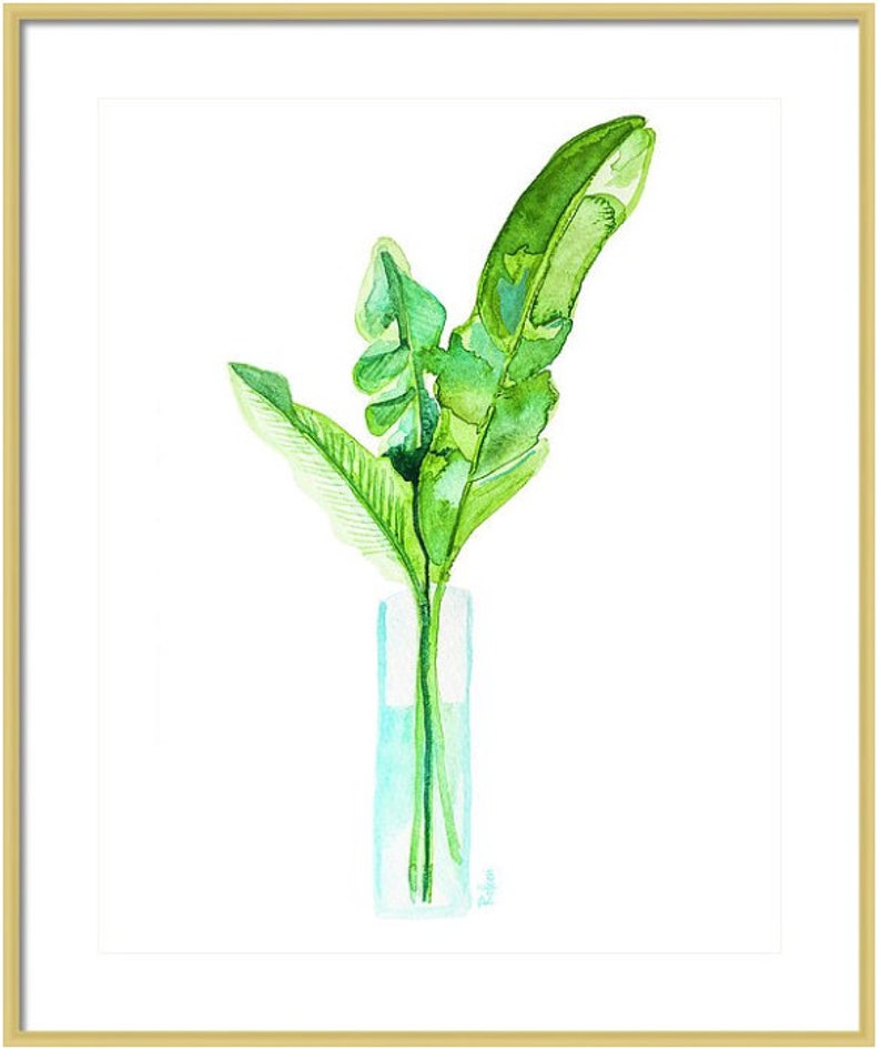 Tropical Leaf Watercolor Painting Art Print Wall Art Botanical Print Office Decor image 3