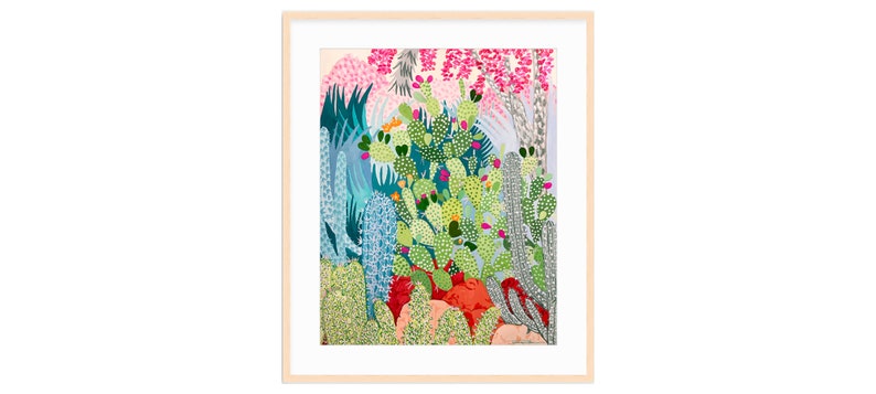 Cactus Garden Art Print-Wall Art-Cacti-Desert-Colorful-Modern-Illustration image 9