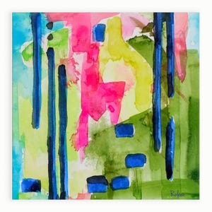 Green Watercolor Painting Abstract Art Print-Abstract Wall Art-Home Decor-Wall Decor-Watercolor Print