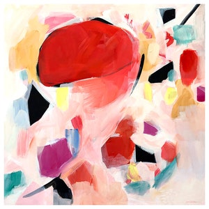 Pink Abstract Art Print of Acrylic Painting-Wall Decor-Nursery Art-Abstract Artwork