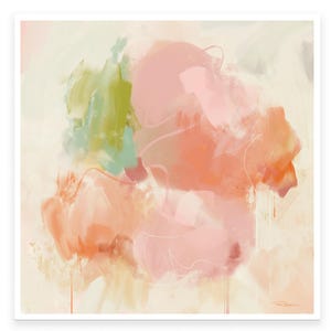 Georgia Peach Abstract Print-pink and blush abstract-abstract painting-12x12-30x30