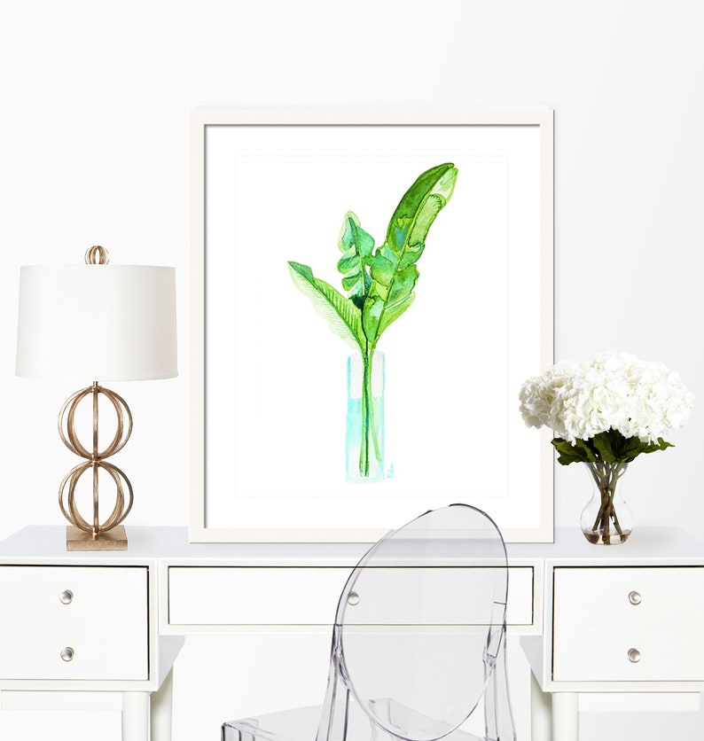 Tropical Leaf Watercolor Painting Art Print Wall Art Botanical Print Office Decor image 4