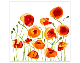 California Poppies Art Print-Poppy Flower Print-Large Wall Art-Canvas-Super Bloom