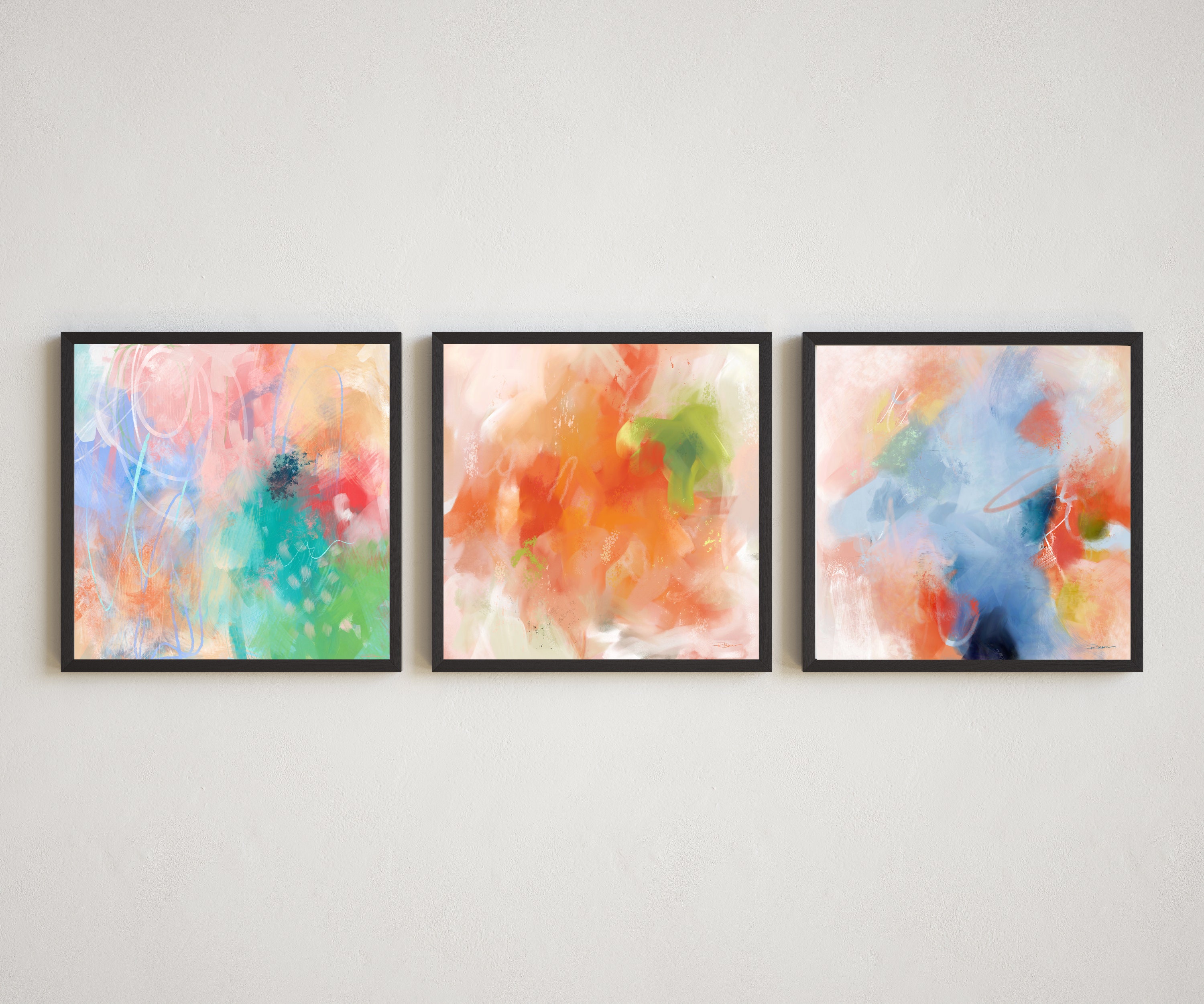 Dreamy Colorful Abstract Prints-set of 3 - Etsy