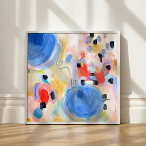 Blue Abstract Print-Abstract Painting-Modern Art-Large Wall Art image 2