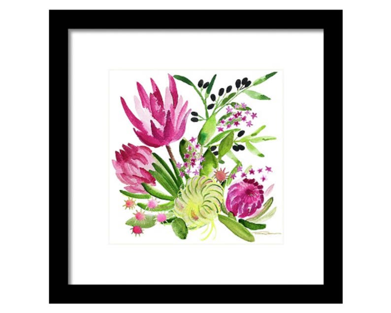 Protea Flower Watercolor Painting Botanical Watercolor Print Floral Office Decor Wall Art Watercolor Flowers Home Decor image 8