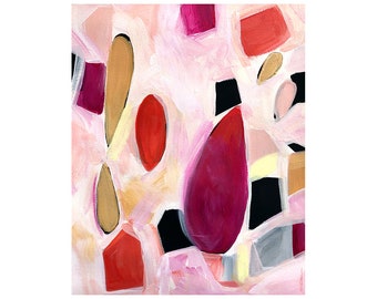 Pink Abstract Art Print-Pink Painting Various Sizes-Nursery Art